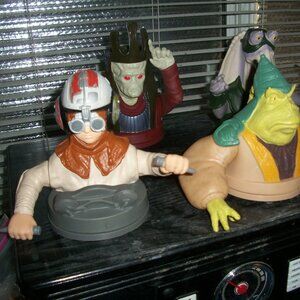 4 7-11? Star Wars Phantom Menace Figural Action Cup Lids-No Cups